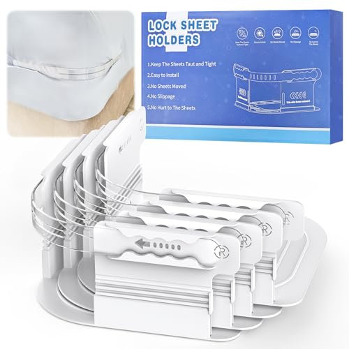 barsone Bettlakenspanner Verstellbar hält Bettlaken Fest und Fest – Spannbettlaken Halter-Gurte, Einfache Einmalige Installation für Ecken, robuste Bettlaken Spanner