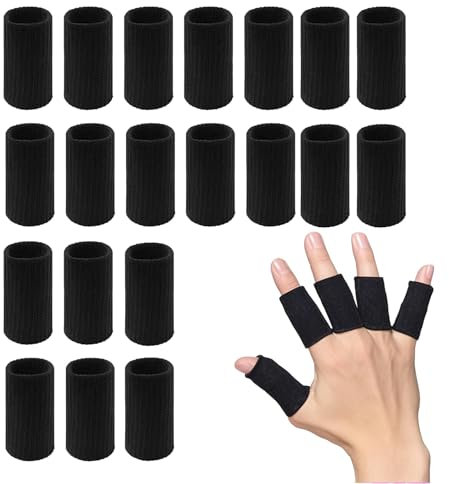 20 Stück Fingerschutz,Finger Sleeves,Elastische Baumwolle Fingerbandage den Sport Kompressionsschutz Fingerhülsen,Fingerkuppenschutz,Fingerlinge,Verband,zur Linderung,FingerschüTzer Fingerschmerzen