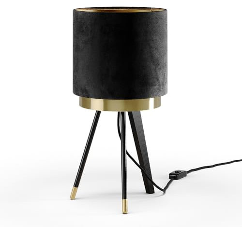 Vicco Tischlampe Goldamo, Leselampe, Schwarz, 23 x 46 cm