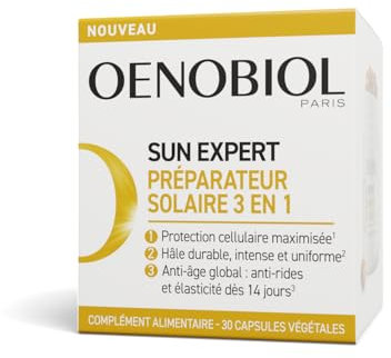 Oenobiol Sun Expert 3-in-1 Solar-Pflege – Triple Action – Zellschutz – Intensiv – Anti-Aging Global – klinisch bewiesen – Nahrungsergänzungsmittel – 30 pflanzliche Kapseln