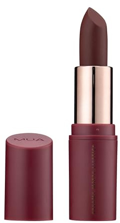 MUA Creamy Matte Lipstick, Highly Pigmented, Survivor (Pack of 1) | Berry-Toned Red Shade, Creamy Matte Texture, Versatile for All Skin Tones, Vegan & Cruelty Free