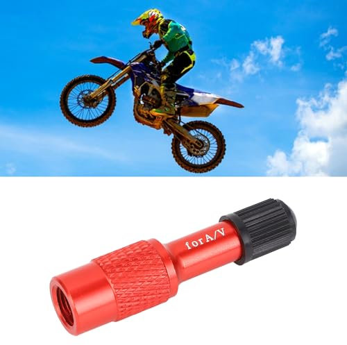 Bike Fork Valve Adapter, Shock Pump Valve Adapter, Fork Air Valve Adapter Extender Tire Pump Accessories for Mountain Bike Road (Red)
