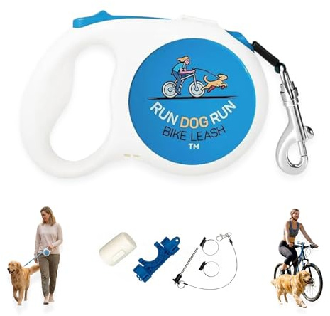 Handlebar Dog Bike Leash, 16 Ft Retractable, Hands Free Cycling & Walking