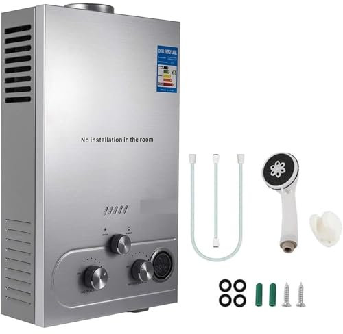 Scaldabagno a GPL, scaldabagno istantaneo a gas di petrolio liquefatto, kit caldaia in acciaio inossidabile (6L)