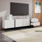BursDany Armoire TV Blanc, Armoire Basse Moderne avec 3 Portes et 2 Tiroirs, Table TV Meuble de Salon, 190 x 35 x 45 cm(Blanc et Noir)