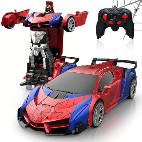 Ferngesteuertes Auto RC Transform Spielzeug ab 4 5 6 7 8 9 Jahre Junge Mädchen, 2.4G 360° Drehung 2 in 1 Roboter & Remote Control Car mit Fernbedienung Geburtstag Geschenk Kinder Spielzeugauto
