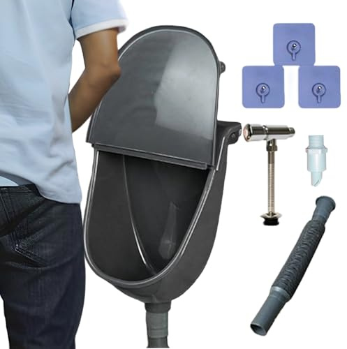 Opilroyn Wasserloses Urinal, Wandmontage, Urin-Umsteller, Toilette mit Abdeckung für Fitnessstudio, Wohnheim, Wohnmobil, Camping, Garage, öffentlicher Park, Hinterhof, Baustellenschuppen