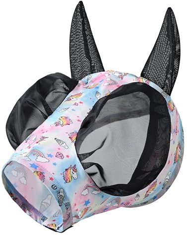 Imperial Riding Fliegenmaske „Trail Ride“ ohne Nasenschutz, Einhorn, Cob
