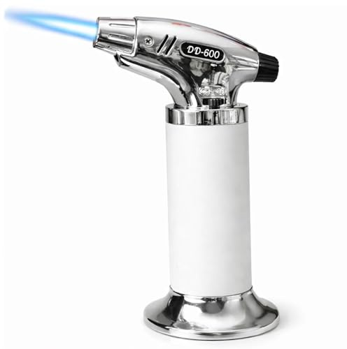 OBD Refillable Cooking Blow Torch Kitchen Culinary Torch with Adjustable Flame Safety Lock Ergonomic Grip for Creme Brulee BBQ Baking DIY Use (Gas not Included)