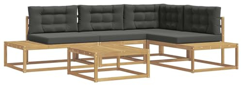 vidaXL Outdoor-Sofagarnitur mit Kissen Weiß 79 x 79 x 37 cm Polyester, Garten und Terrasse, modernes Akazienholz Sofa, Sofa-Set, langlebige Sitzgelegenheit, wetterfeste Lounge