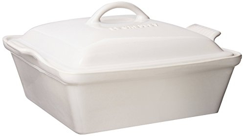 Le Creuset 71005340010002 Covered Square Casserole, Stoneware, White