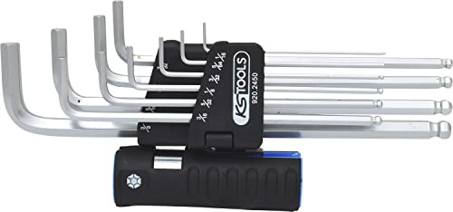 KS Tools 920.2450 3 in 1 Innen6kant-Winkelstiftschlüssel-Satz,10-tlg. XL, Kugelkopf, Zoll
