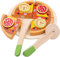 New Classic Toys Wooden Pretend Play Kids Cutting Pizza Salami Cooking Simulation Educational Perception Toy for Preschool Age Toddlers Boys Girls, Multi Color