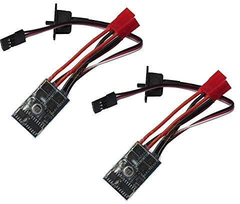 Hobbypower Rc 10a Contrôleur de Vitesse du Moteur ESC brossé 1/16 18 24 Réservoir de Bateau de Voiture sans Frein (Pack de 2 pièces)