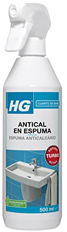 HG Antical en Espuma, Limpiador Antical en Spray, Espuma Desincrustante de WC Profesional, Elimina Manchas de Cal y Óxido de Duchas, Grifos, Bañeras, Inodoros y Más, 500 ml