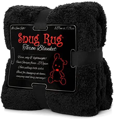 Snug Rug Sofaüberwurf Decke Sofa Kuscheldecke Decke Fleecedecke - Original Luxury Hochwertige Sherpa Werfen Warm Fleece Couchdecke Sofadecke 127 x 178cm (Schwarz)