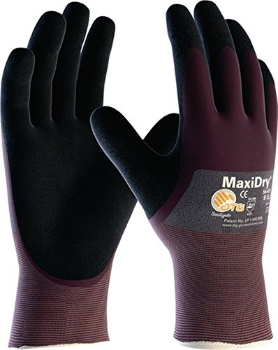 Handschuhe MaxiDry 56-425 Gr.10 lila/schwarz Nitril EN 388 Kat.II, 12 Paar