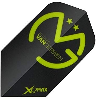 XQMAX Dart Flights Michael van Gerwen, schwarz/grün, slim, 100 Micron, 1 Satz