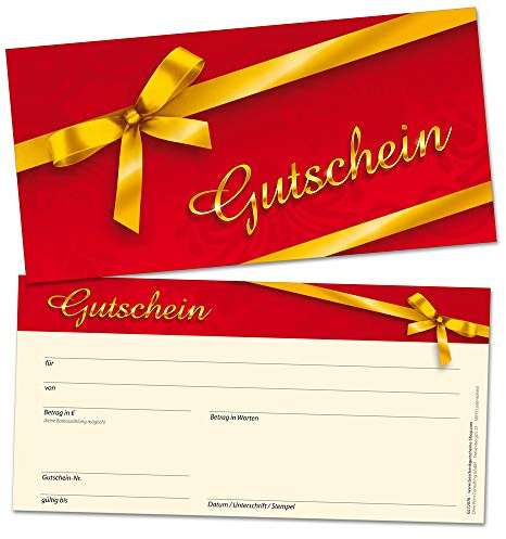 Geschenkgutscheine für Kunden, branchen-neutral verwendbares Design, 50 edle Karten, blanko, selbst beschriften mit Betrag, Name, Firmen-Stempel