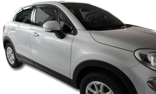 J&J AUTOMOTIVE HEKO Windabweiser für FIAT 500X 5-Türer 2014-2024, 4tlg | 4 HEKO Windabweiser für FIAT 500X 5-Türer, PMMA, Fensterkanal.