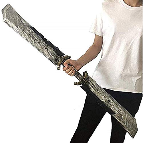 POMUTRE Martilo De Batalla Thor Thanos Sword Cosplay Prop 42.5 inch Thanos Double Edged Sword PU Foam Birthday Gifts