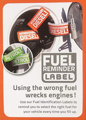 THREE DIESEL ONLY Engine Fuel Reminder Stickers to Label your Car Van Coach Lorry Motorbike Vehicle 28mm x 135mm