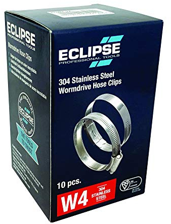 Eclipse Professional Tools ECW4-2 W4 304 Edelstahl-Schneckengewindeschellen 40mm-55mm Box à 10