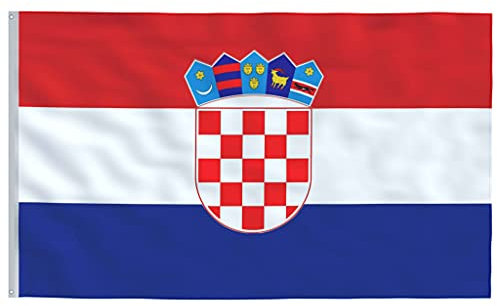 vidaXL Flagge Kroatien mit Zwei Messingösen Kroatische Nationalflagge Hissflagge Fahne Hißflagge Hissfahne 90x150cm 68D 100% Polyester