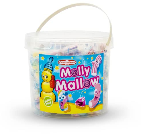 CASA DEL DOLCE Secchio Marshmallow, Box da 100 Pezzi, Incartati Singolarmente, Made in Italy, Senza Glutine, Idee Regalo per Compleanno e Feste