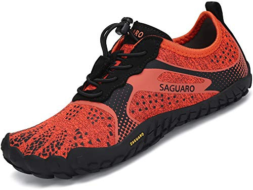 SAGUARO Scarpe da Scoglio Bambini Ragazze Ragazzi Scarpe per Immersione Nuotare Spiaggia Surf Yoga Sport Acquatico Arancione Gr.31