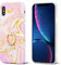 ZCDAYE Case for iPhone X iPhone XS Phone Case, Colorful Glitter Marble Pattern Soft TPU Thin Protective Case Cover with Ring Shockproof Case for iPhone X/iPhone XS-Pink