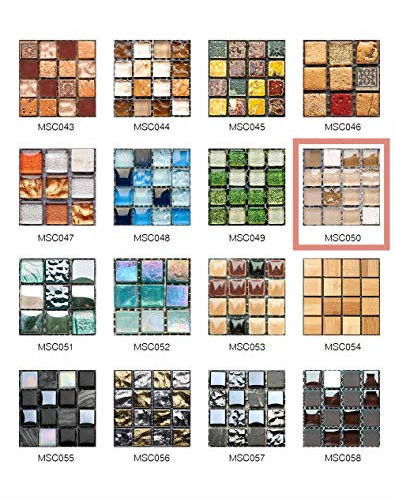 3D Adesivi per Piastrelle Mosaico Mattonelle Sticker Autoadesivo Mattonelle Parete PVC Impermeabile per Bagno Cucina Piastrelle Wall Stickers (MSCO50, 10 * 10CM*50pcs)