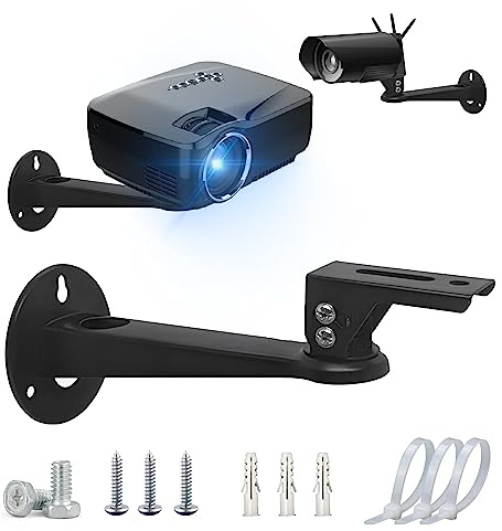 Schwarze Kamera-Wandhalterung, Mini-Projektor-Wandhalterung, verstellbare Kamera-Aufhängung, Länge 20 cm, 1/4 Zoll Gewindebelastung, 3,5 kg, 360° Drehung für Projektoren, CCTV, DVR Kameras Camcorder