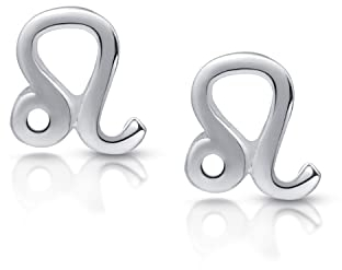Amberta Damen Sternzeichen Ohrstecker aus 925 Sterling Silber: Löwe