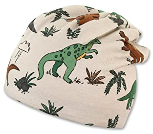 Sterntaler Jungen Slouch-beanie Dino Mütze, Beige, 49 EU