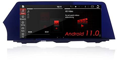MOOKAKA Android 11 Autoradio 2 din GPS Navigation für BMW 5 Series F10 F11 2011-2016 Multimedia Player Auto Stereo Wireless Carplay WIFI 12.3 Zoll Kopfeinheit Blauer Touchscreen HD1080P (8+256GB, CIC)