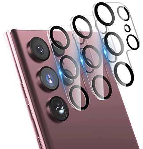 imluckies Camera Lens Protector for Samsung Galaxy S22 Ultra, HD Clear Tempered Glass, 9H Scratch-Resistant Lens Cover, [Case Friendly], Easy Installation Lens Protector [3 pack], Clear