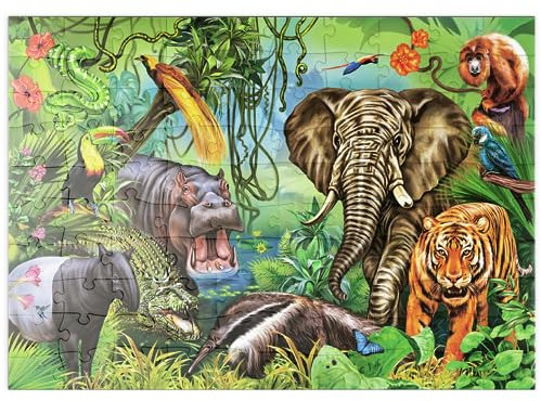 MyPuzzle Animaux De La Forêt Tropicale - Premium 100 Pièces Puzzle - Collection spéciale MyPuzzle de Puzzle Galaxy