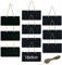 JJWNMLL 10Pcs small hanging blackboard sign,18*9cm mini blackboards,reusable rectangle chalkboards message board for home kitchen children wall menu wedding party decoration(10 Pcs,Hanging Blackboard)