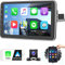 Wireless Carplay Android Autoradio 1 Din Android Auto mit GPS Navi 10 Zoll Vertikal Drehbarer Touchscreen Autoradio mit WiFi Bluetooth FM/RDS USB Hi-Fi DAB+ SWC Mikrofon + AHD Rückfahrkamera