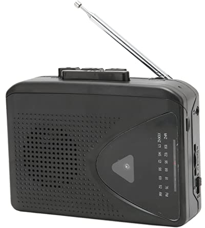 AM FM Radio Kassettenrekorder, Tragbarer Kassettenspieler Tape Player mit Clear Speake, 2AA Batterie oder USB-Netzteil, für Drinnen und Draußen, Schwarz
