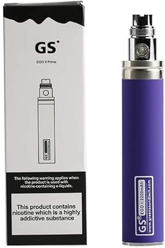 FOXFIVES Electronic Cigarette Enhanced GS EGO II 2200mAh E-Cigarette Battery with Micro USB Charger 510 E-Shisha E-Cigar Vaporizer Nicotine Free Empty Device (Purple)