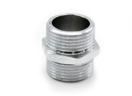 DOJA Barcelona | Raccordi Ottone Cromato | 1/2 | Riduttore Filettato | Raccordi Idraulici Ottone per Aria, Acqua, Gas, Combustibile, Olio | Nipplo Ottone per Rubinetto per la Circolazione nel Tubo