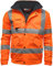 Golomak® Hi Vis Viz Bomber Jacket High Visibility Workwear Safety Security Hooded Padded Waterproof Taped Seams Work Wear Coat Top (Orange, Large)