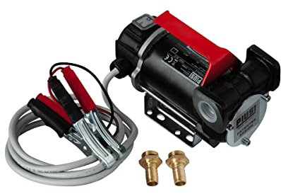 PIUSI Kit Portatile Travaso Diesel a 24/12V, Portata 30/50 litri/minuto con Morsetti, Connessioni in linea Filettate 3/4 BSP e Portagomma Tubo 19 mm | Carry 3000 F00224240
