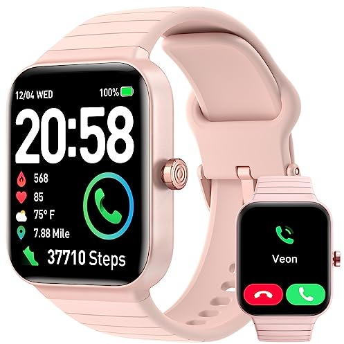 Smartwatch Damen mit Telefonfunktion,1.8 Uhren Damen mit Herzfrequenz SpO2 Stress Schlafmonitor,Alexa Integriert Watch,110 Sportmodi Fitness Tracker,IP68 Wasserdichte Sport Armbanduhr für Android iOS
