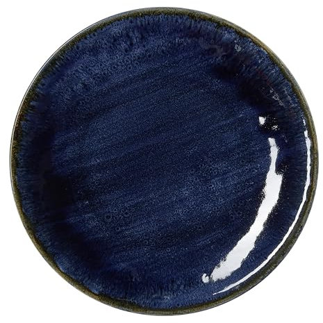 WAS Germany Assiettes plates Ø 30 cm Lot de 6 assiettes océan foncé Porcelaine