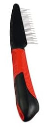 Karlie Pflegekamm mit rotierenden Zinken, Hundekämme, Kurz/Lang, Gummi, Rot/Schwarz, 21x5 cm