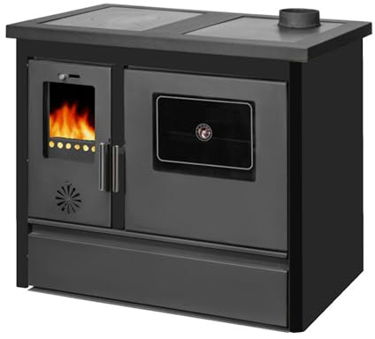 Stufa a legna con forno Riscaldamento singolo Tamara Sannover 12 kW Nero