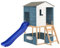 vidaXL Spielturm, Klettergerüst mit Rutsche, Kletterturm für Kinder ab 3 Jahren, Kletterhaus Spielhaus Spielplatz, Massivholz Tanne